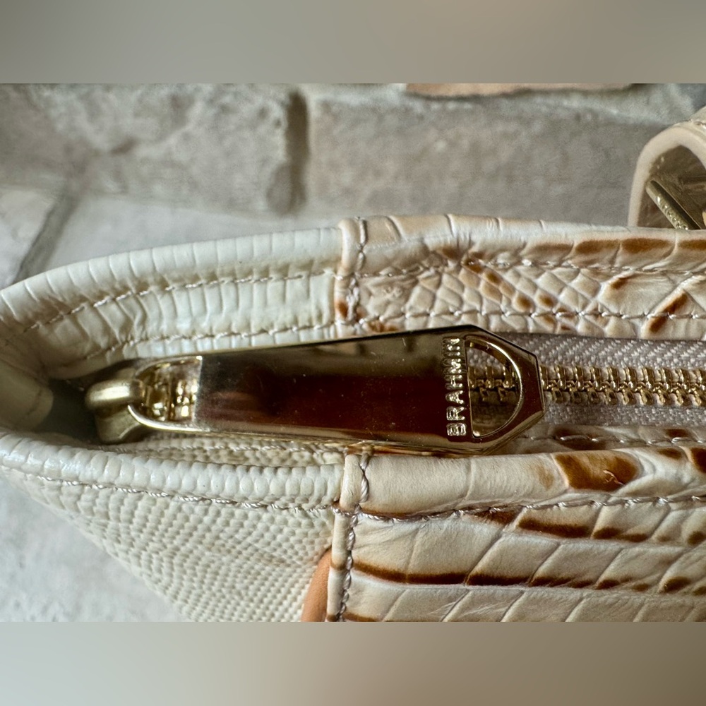 Brahmin Cream and Tan Tote Bag - Picture 8 of 11